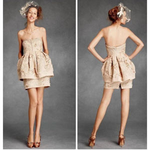 Anthropologie Women's BHLDN Quillaree Cupcake Retro Wedding Dress Size 12 $1000